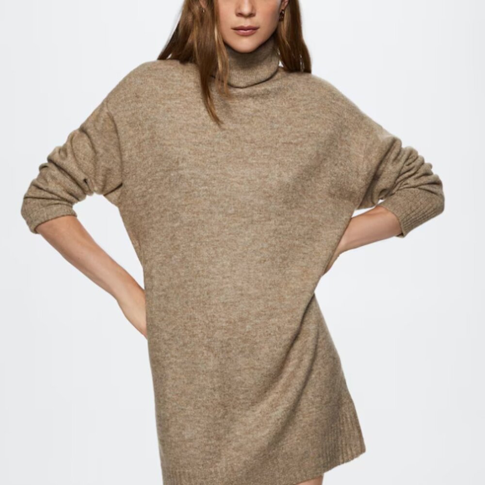 Mango Turtleneck Sweater Dress